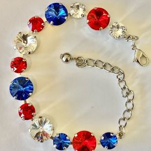 Sapphire, Siam & Crystal Bracelet